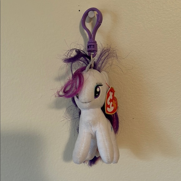 Rarity My Little Pony TY Plush Keychain - Picture 3 of 3